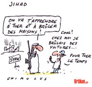 Rejoindre le Jihad en Syrie: 500 Français concernés - Dessin de Chimulus