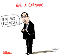 Hollande hué et sifflé chez Jaurès - Dessin de Cambon