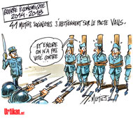 Manuel Valls droit dans ses bottes - Dessin de Mutio