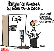 Pour renouveler ses TER, la SNCF commande des rames... trop larges - Dessin de Deligne