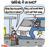 Mercredi noir pour les usagers de la SNCF - Dessin de Lasserpe