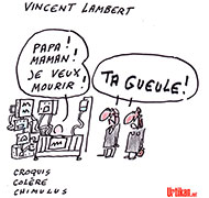 La Cour européenne ordonne le maintien en vie de Vincent Lambert - Dessin de Chimulus