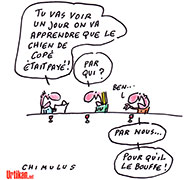 Jean-François Copé a fait embaucher sa femme par l'Assemblée nationale - Dessin de Chimulus