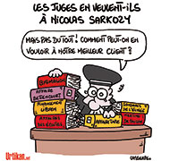 Nicolas Sarkozy et les juges - Dessin de Lasserpe