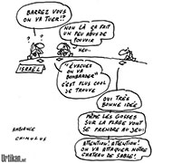 Gaza : 4 enfants palestiniens tués par une frappe israélienne - Dessin de Chimulus