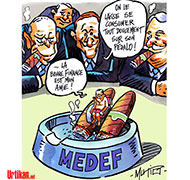 François Hollande et la finance - Dessin de Mutio