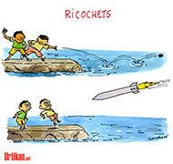 Gaza : Jeux d'enfants v/s jeux de guerre - Dessin de Cambon