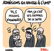 UMP : malgré les affaires, les adhésions affluent - Dessin de Lasserpe