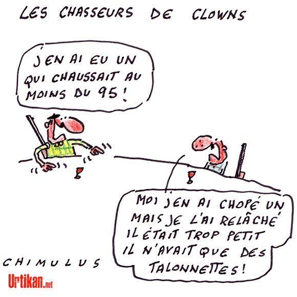 Après les clowns maléfiques, les chasseurs de clowns - Dessin de Chimulus
