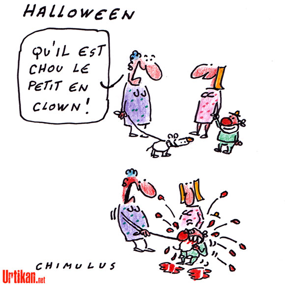 Souvenirs d'Halloween : Le Clown - Dessin de Chimulus