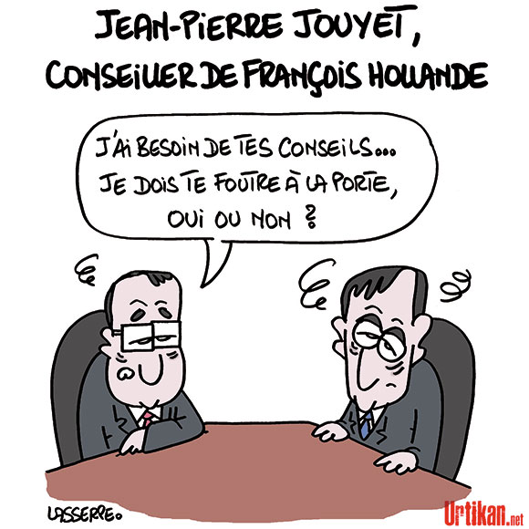 Jean-Pierre Jouyet, l'ami devenu le boulet de François Hollande - Dessin de Lasserpe