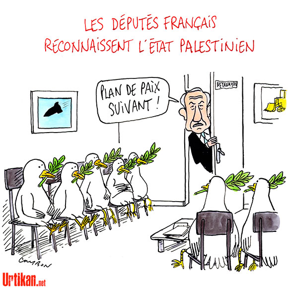 Reconnaissance d’un État palestinien: les députés français votent - Dessin de Cambon