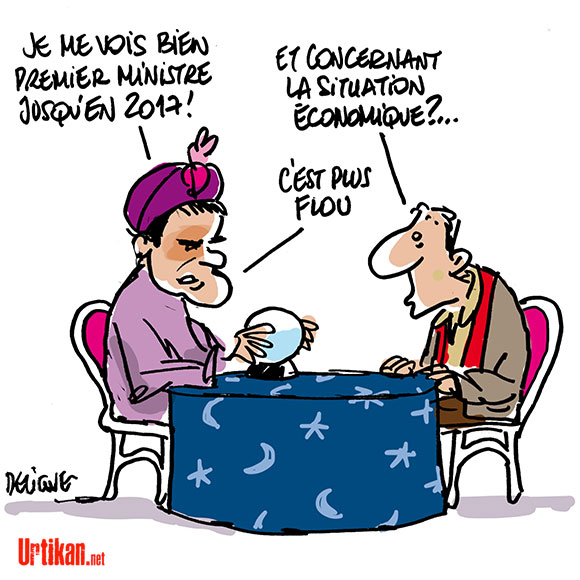Manuel Valls : «Je ne suis pas un déserteur» - Dessin de Deligne