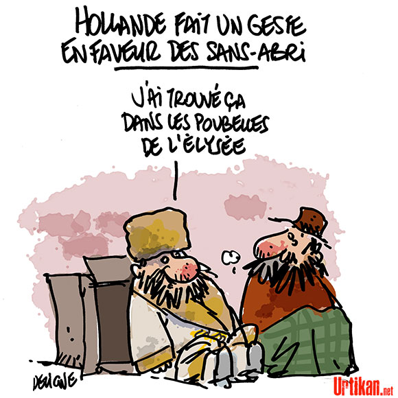 Hollande et la chapka : “un délit de sale gueule” - Dessin de Deligne