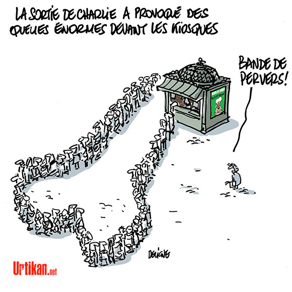 Le "Charlie Hebdo des survivants" déjà introuvable dans les kiosques - Dessin de Deligne