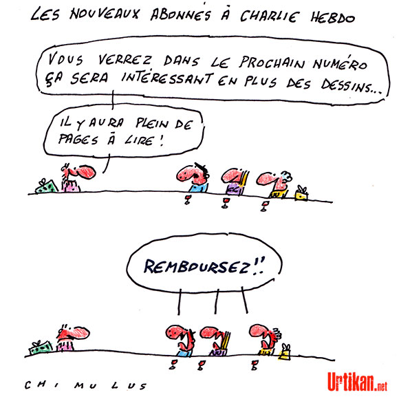 Charlie Hebdo : abonnés et lecteurs ? - Dessin de Chimulus