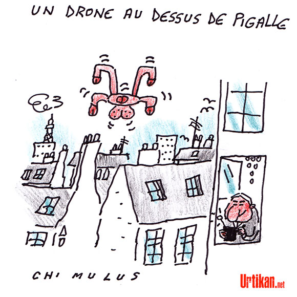 Humour drone et DSK - Dessin de Chimulus