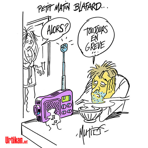 Radio France : une grève qui dure - Dessin de Mutio
