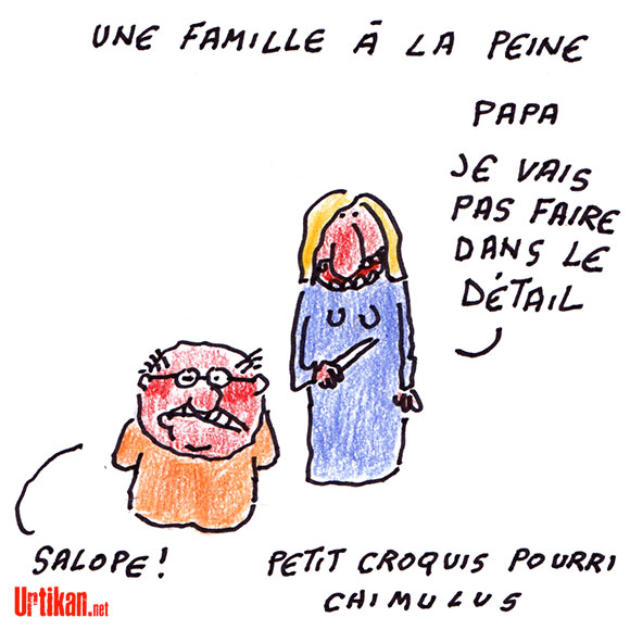 Marine Le Pen sanctionne son père après de nouvelles «provocations» - Dessin de Chimulus
