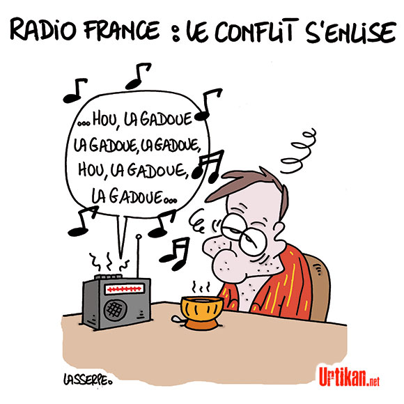 Radio France: l'AG reconduit la grève contre l'avis des syndicats - Dessin de Lasserpe