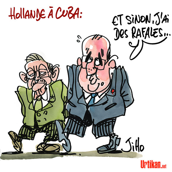 Hollande : un VRP à Cuba - Dessin de Jiho