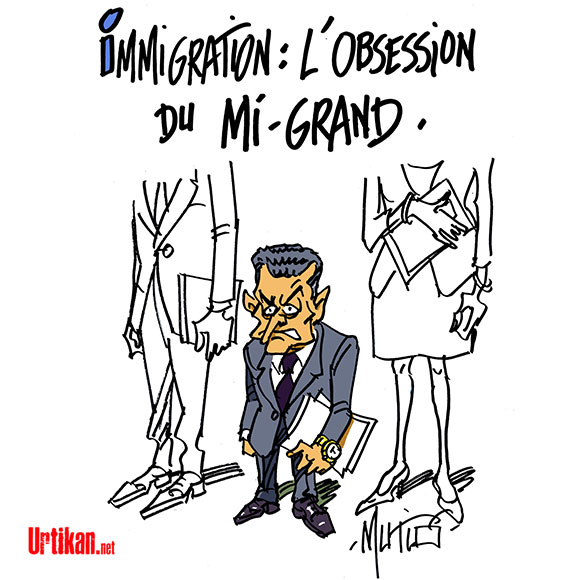 Sarkozy et les migrants : la fuite en avant ! - Dessin de Mutio