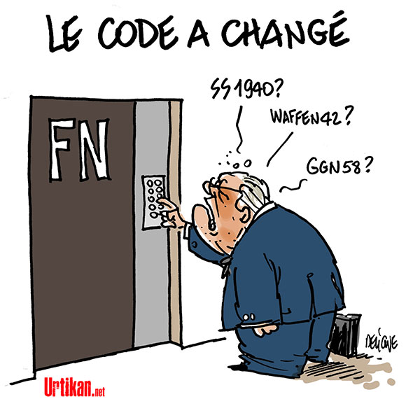 Exclusion du FN : "mascarade", dit Jean-Marie Le Pen - Dessin de Deligne