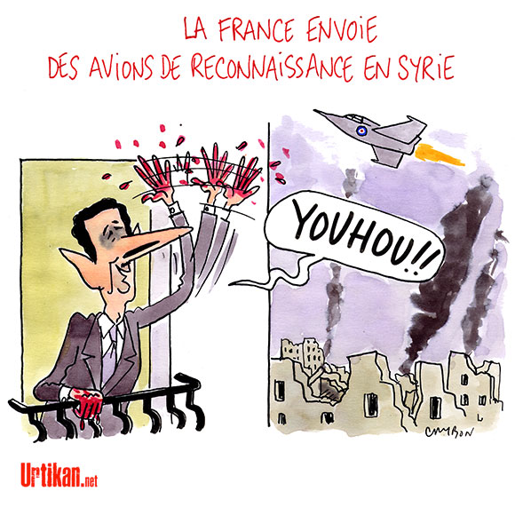 La France prête à s'engager en Syrie - Dessin de Cambon