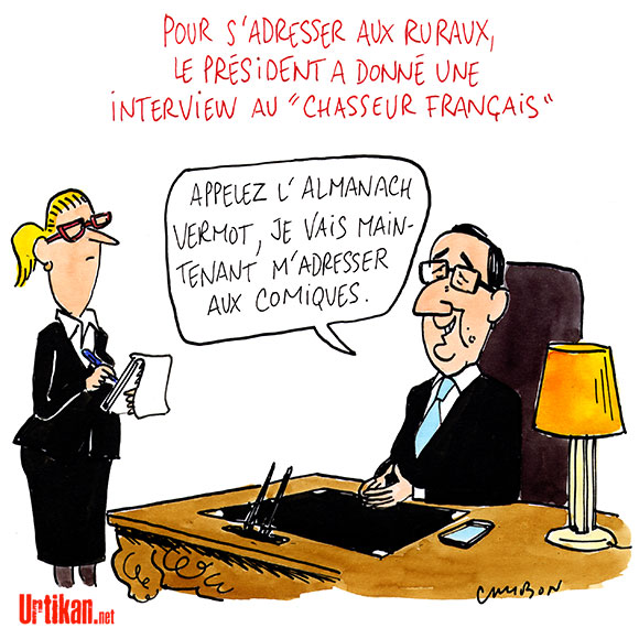 François Hollande chasse l'électeur - Dessin de Cambon