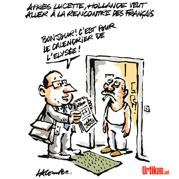 François Hollande est-il en campagne électorale ? - Dessin de Lacombe