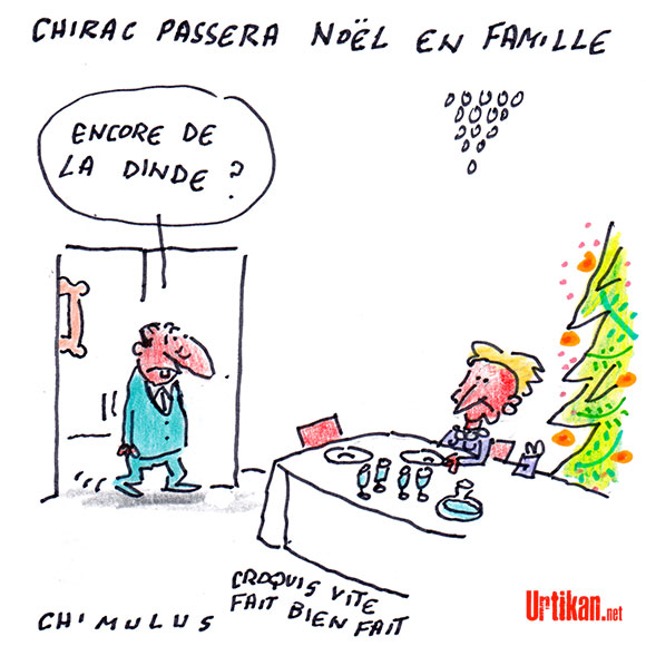 Noël chez les Chirac : Les traditions sont préservées - Dessin de Chimulus