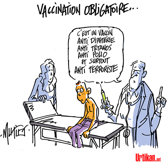 Faut-il supprimer la vaccination obligatoire en France ? - Dessin de Mutio