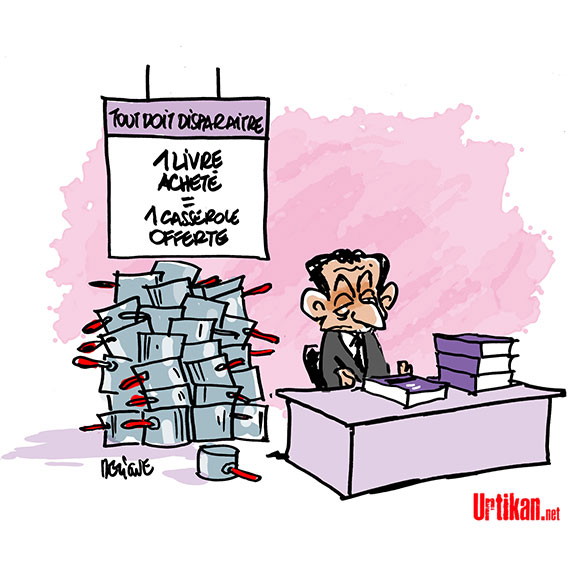 Affaires : Nicolas Sarkozy voudrait tourner la page - Dessin de Deligne