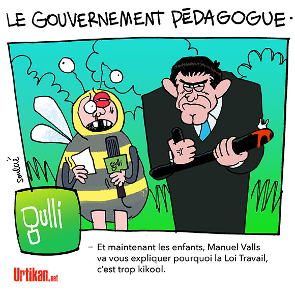 Loi travail : La méthode Manuel Valls - Dessin de Soulcié