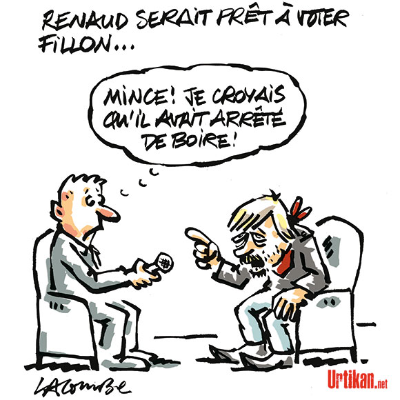 Suspense autour du vote de Renaud en 2017 - Dessin de Lacombe
