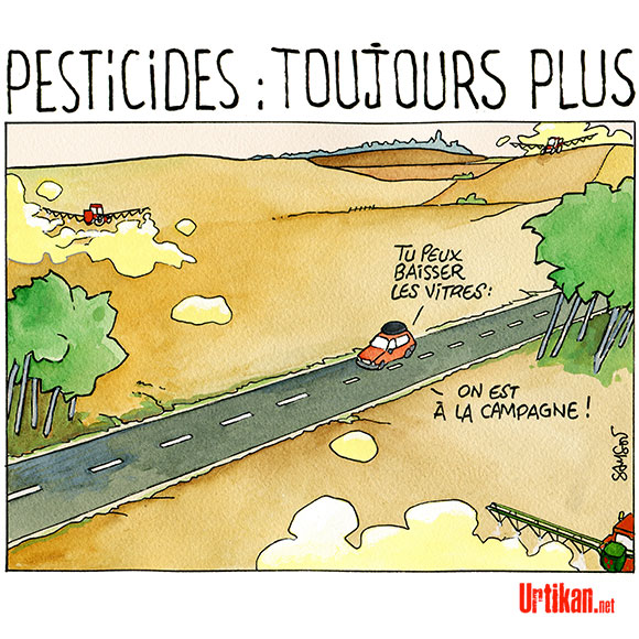 La France des victimes des pesticides - Dessin de Samson