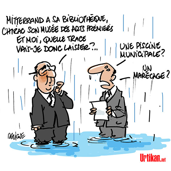Hollande : un quinquennat humide ! - Dessin de Deligne