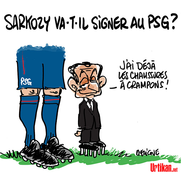 Sarkozy serait le prochain président du PSG - Dessin de Deligne 