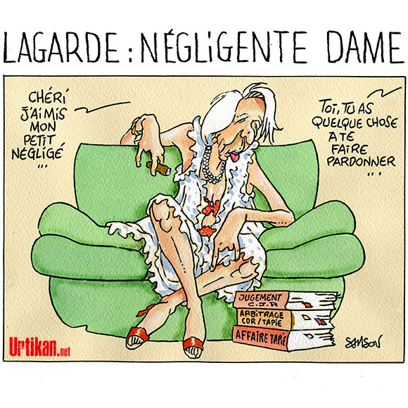 Jugée coupable de "négligence", Christine Lagarde a "la pleine confiance" du FMI - Dessin de Samson 