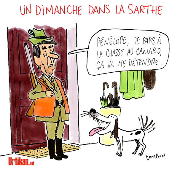 François Fillon profite de son week-end - Dessin de Cambon