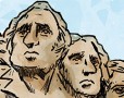 Donald Trump aimerait bien voir son visage sur le Mont Rushmore - Dessin de Deligne